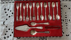 Süteményes evőeszköz készlet , ezüstözött