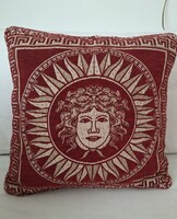 Versace bordó/ arany zsakárd anyagú, Medusa párna huzat, cipzáras.