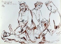 Vincze Győző (1925 - 2001) HÁROM KIRÁLYOK KISDEDDEL 1973