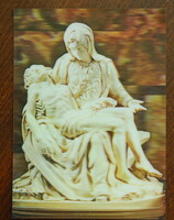 Térhatású képeslap - Róma, Szent Péter bazilika, Michelangelo: "Pieta", az élettelen Jézus