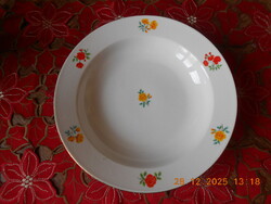 Zsolnay rózsa mintás mély tányér
