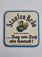Staufen Bräu kétoldalú söralátét,  poháralátét