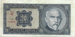 20 korun korona 1926 Csehszlovákia 3.