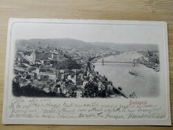 Budapest, látkép, Királyi-Vár, Lánc híd, hosszúcímzésű lap, bélyegezve 1903