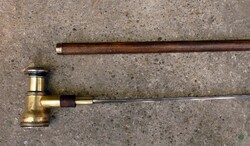 Távcső markolatú tőrösbot, sétabot, túrabot kihúzható pengés