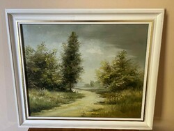 Kalcsó József Erdős táj olaj festmény