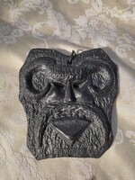 Retro kerámia busó fej, faliplaket