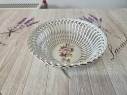 Apulum fonott mintájú áttört falú porcelán kosár