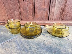 Vintage, pyrex france amber coffee cup set for stock replenishment