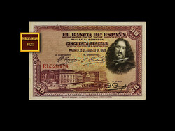 RITKASÁG - - 50 PESETA - SPANYOLORSZÁG - 1928 - A FESTŐÓRIÁSSAL! Olvass!