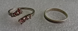 Ezüstözött  Köves  és  Ezüstözött Karika Gyűrű