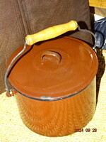 ZOMÁNCOS ZOMÁNCOZOTT ÉTELHORDÓ FÜLES FEDELES EDÉNY