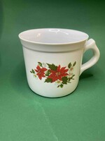 Óriás Vintage Zsolnay Virágmintás Régi Porcelán Bögre,Csupor