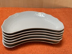 6 db fehér csonttál, tányér, Pirken Hammer