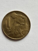Csehszlovákia, cseh 1 korona érme, 1989
