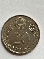 Hungary, Hungarian People's Republic 20 forint coin, 1989