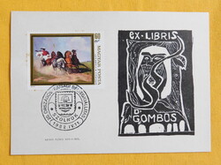 Alkalmi bélyegzés - ex libris Dr. Gombos László lapon; bélyeg: Lotz Károly: Ötösfogat