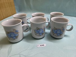 T3240 Kék rózsás 6 db-os bögreszett