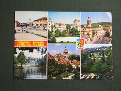 Képeslap,Románia,Județul Mureș,Maros,villamos,városi látkép,részlet,1986-