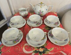 Herendi porcelán teàs készlet virág mintàs..HBC  Bouquet de Kornélia mintàs