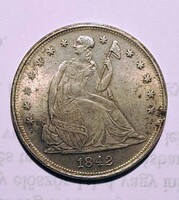 Seated Liberty 1 Dollar (1842) – 20. századi utánveret”