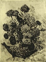 1Y511 Scultéty Éva (1917-2001): "Szőlőkosár"