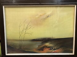 Csuta György : Öböl  olaj, farost