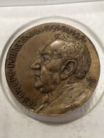 TÓTH SÁNDOR Edward Teller Ede Debrecen 1991 RENDKÍVÜL RITKA bronz plakett