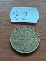 GÖRÖGORSZÁG 20 DRACHMA 1992 Alumíniumbronz, Dionysios Solomos  B3