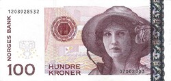 100 kroner korona 2003 Norvégia 2. Gyönyörű