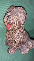 Antik KOMPOZIT MASÉ KERÁMÍA magyar puli/komondor játék kutya figura nagyon ritka 7cm a képek szerint