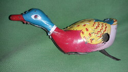 1960'S LEMEZÁRU játék kulcsos fém lemez "bukdácsoló kacsa " működik,kulcs nincs a képek szerint