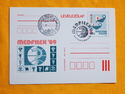Díjjegyes levelezőlap 1989. MEDFILEX, Budapest