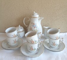 Hollóházi Hortenzia mintás mokkás készlet