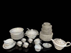 Zsolnay - Virág mintás étkészlet, 61 db-os