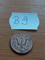 BARBADOS 1 CENT 2001 Rézzel bevont cink, Szigony   B9