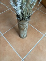 Világháborús tüzérségi töltényhüvely réz váza - Eredeti Trench Art