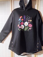 Gyönyörű vadi uj egyedi fekete elöl mintás Mes meleg kabát