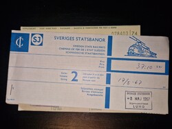 1967, svéd vasúti füzetjegy