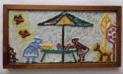 Nagy méretű kerámia falidísz/falikép - vélhetően Borsódy Ágnes