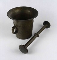 1Y414 Antik bronz mozsár patika mozsár