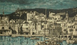 (N) Görög Rezső (1930-2014) : Este / Kikötő (nagy méret!)