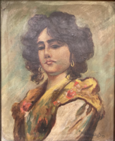Gypsy girl oil on canvas