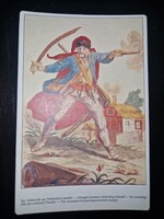 1940 körül, katonai képeslap, 18. századi pandúr