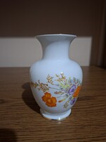 Hollóházi virág mintás porcelán váza 15 cm. Hibátlan. Jelzett