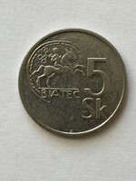 Szlovákia, szlovák 5 korona érme, 1993