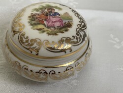 Bavaria aranyozott, jelenetes, porcelán ékszeres.