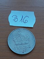 NORVÉGIA 1 KORONA 1983 Réz-nikkel, V.Olav király  B16