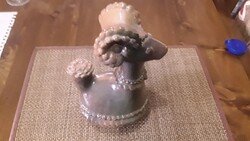 Ukrán Nagyszőlősi mázas kerámia majolika kos.