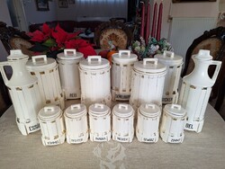 Antik Német fajansz fűszertartó készlet